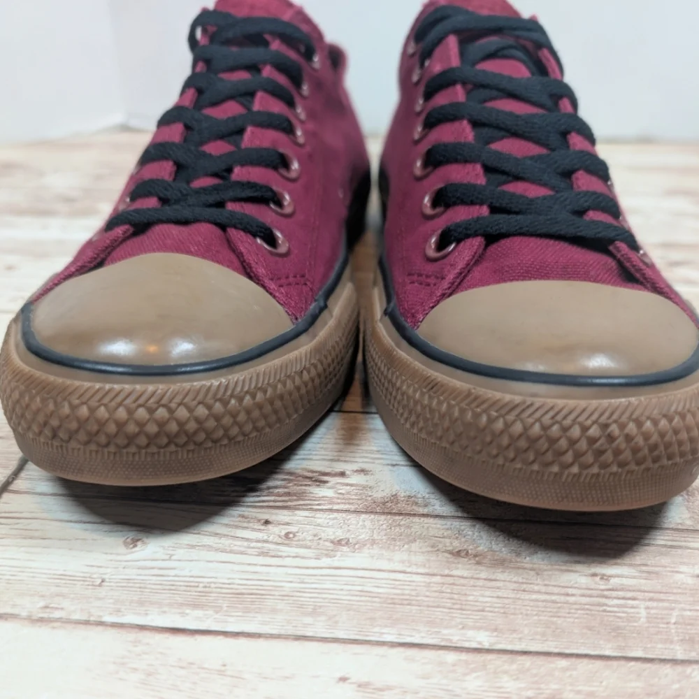 Converse All Star Low Top Wine Tan Gum Outsole Black Laces Dark Red Men's 11 - Picture 8 of 16